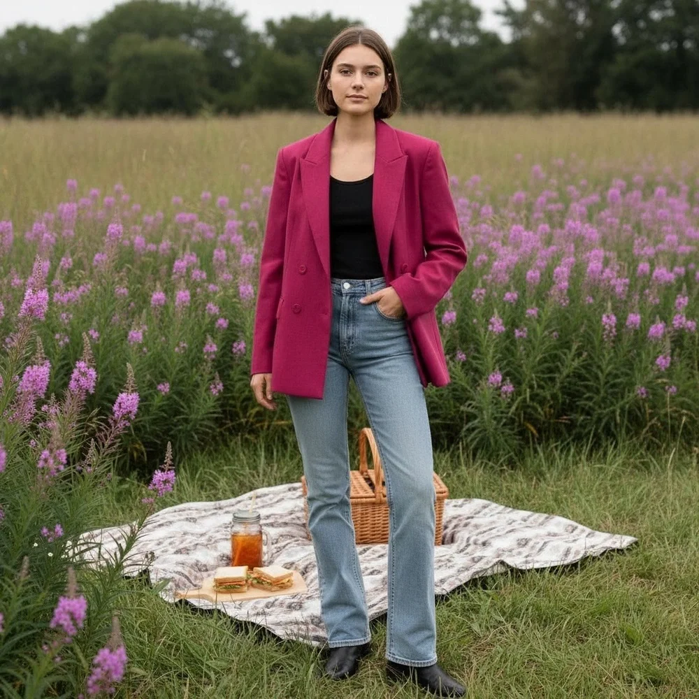 Vintage 80s fuchsia jacket